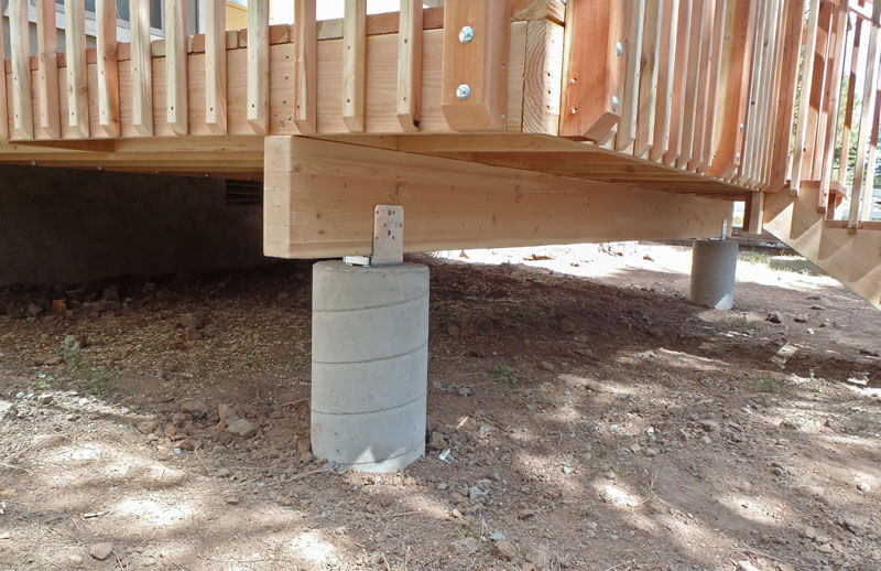 deck footings concrete beams way ground questions